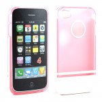 Wholesale iPhone 4 4S Two Tone Case (PinkWhite)